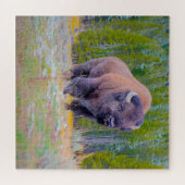 We houden van Bison Wyoming. Legpuzzel (Horizontaal)