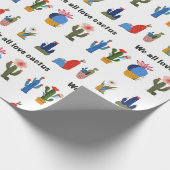 We houden van cactus cadeaupapier (Hoek)