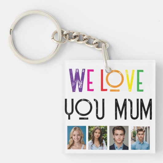 WE HOUDEN VAN CADEAU, BEWERKEN VOEG FOTO TOE TEGEL SLEUTELHANGER (voorkant)