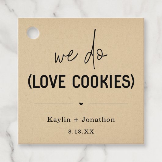 We houden van cookies Wedding Favor Label (Voorkant)