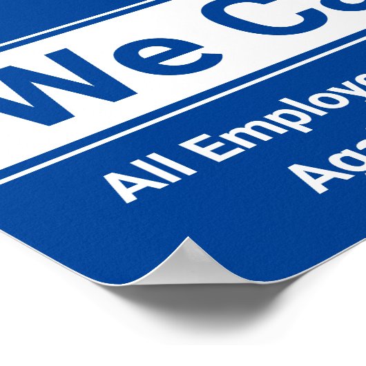 We houden van COVID-19 gevaccineerde werkplek Poster (Hoek)