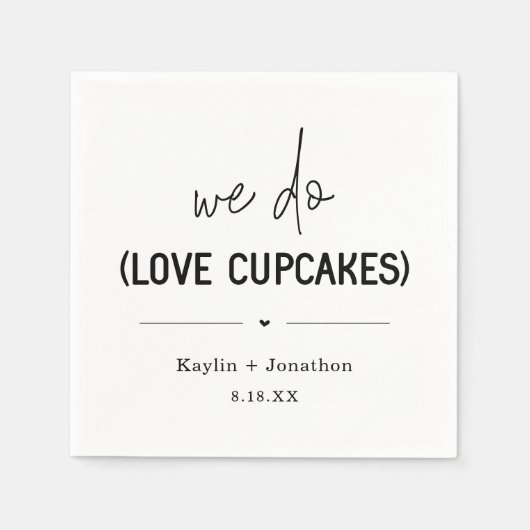 We houden van cupcake bruiloft Vrijgezellenfeest s Servet (Voorkant)