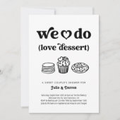 We houden van de huwelijksdouche van het dessertpa kaart (Voorkant)