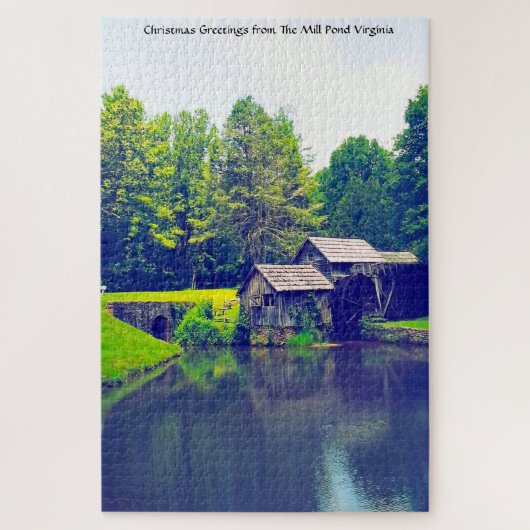We houden van de Mill Pond Virginia. Jigzaag Puzzl Legpuzzel (Verticaal)