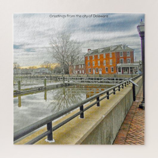 We houden van de stad Delaware legpuzzel (Verticaal)