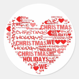 We houden van de Sticker met de rode kerst