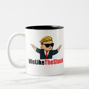 We houden van de Stock (Wall Street Bets) Tweekleurige Koffiemok