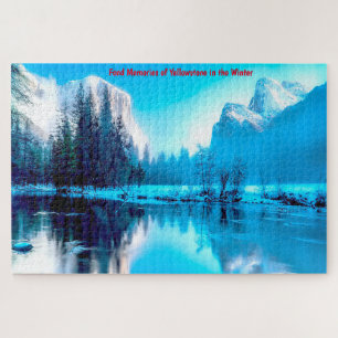 We houden van de winter in Yellowstone. Jigzaag Pu Legpuzzel
