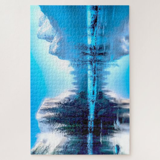 We houden van de winter in Yellowstone. Legpuzzel (Verticaal)