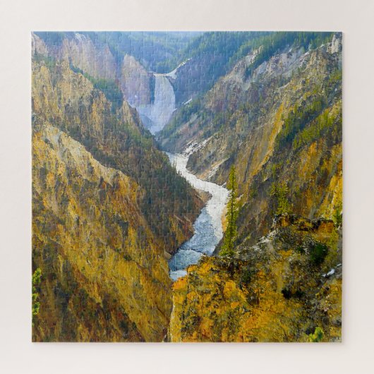 We houden van de Yellowstone River Wyoming. Legpuzzel (Verticaal)