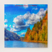 We houden van Devils Lake Wisconsin. Jigzaag Puzzl Legpuzzel (Verticaal)