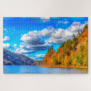We houden van Devils Lake Wisconsin. Jigzaag Puzzl Legpuzzel