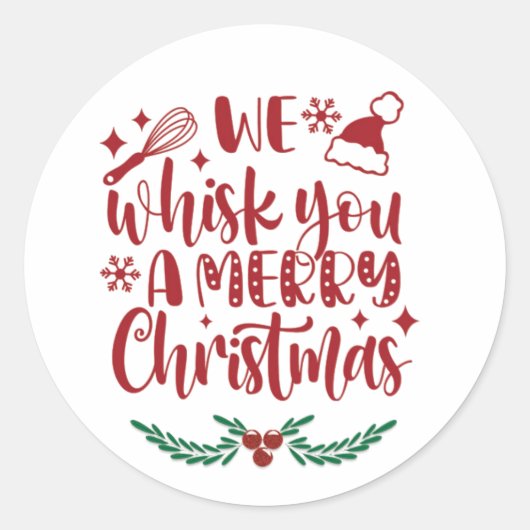 We houden van een prettige kerstfeestdag. ronde sticker (Voorkant)