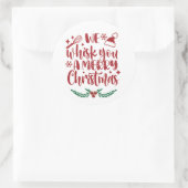 We houden van een prettige kerstfeestdag. ronde sticker (Tas)