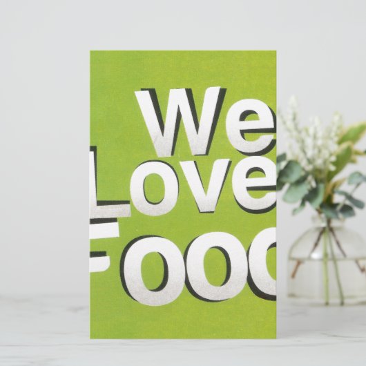 We houden van eten briefpapier (Staand voorkant)