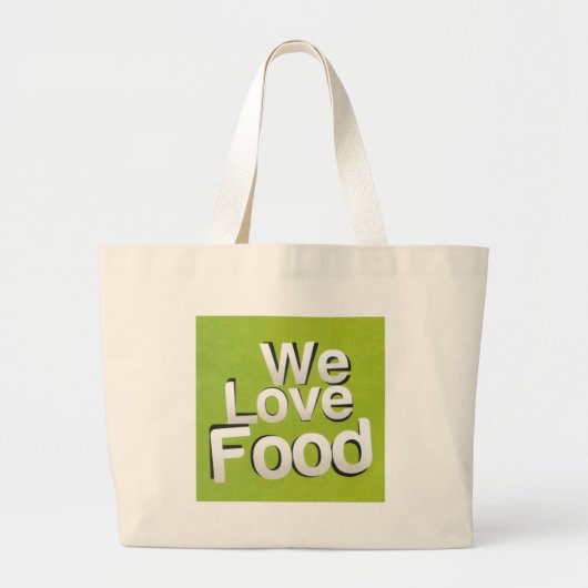 We houden van eten grote tote bag (Voorkant)