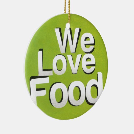 We houden van eten keramisch ornament (Rechts)