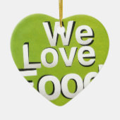 We houden van eten keramisch ornament (Voorkant)