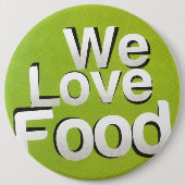 We houden van eten ronde button 6,0 cm (Voorkant)