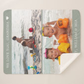 We houden van foto's van grootmoeder op maat sherpa deken (Voorkant (horizontaal))