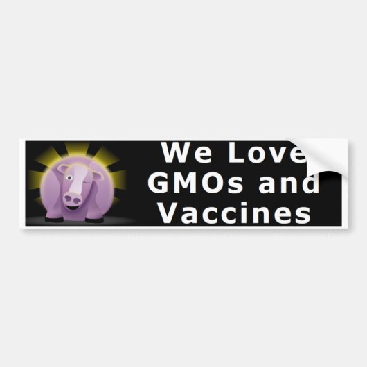 We houden van GGO's en Vaccins Bumpersticker (Voorkant)