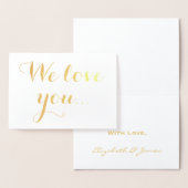 We houden van goudolie-elegante typografie folie kaarten (Display)