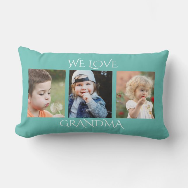 We houden van Grandma Photo Collage Kussen (Voorkant)