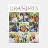 We houden van Grandma Pink Moederdag Photo Collage Fleece Deken (Voorkant)