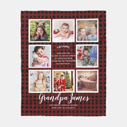 We houden van GRANDPA POEM - Foto-Collage kleinkin Fleece Deken (Voorkant)