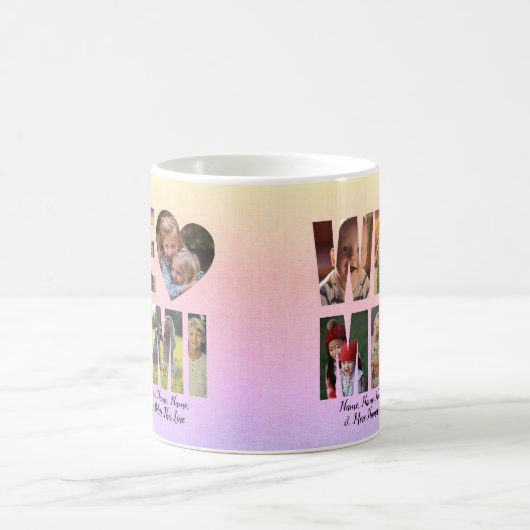 We houden van hart MIMI en voegen foto's toe Koffiemok (Center)