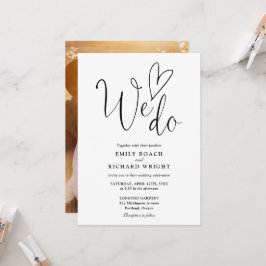 We houden van hartfoto zwart-wit bruiloft kaart