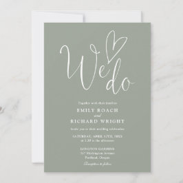 We houden van hartscript Sage Green Wedding Kaart