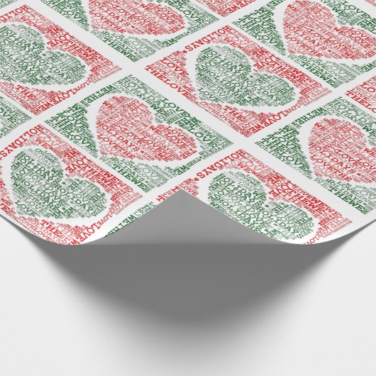 We houden van het kerstcadeaupapier voor Feestdage Cadeaupapier (Hoek)