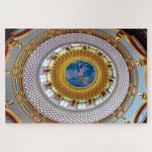 We houden van het State Capitol Des Moines Iowa. Legpuzzel (Horizontaal)