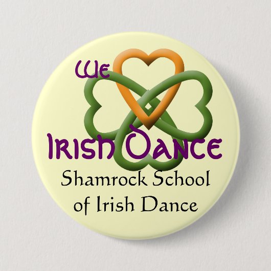 We houden van Irish Dance Ronde Button 7,6 Cm (Voorkant)