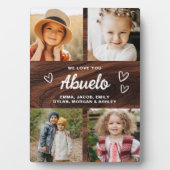 We houden van je Abuelo Rustic Wood Fotocollage Fotoplaat (voorkant)