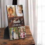We houden van je Abuelo Rustic Wood Fotocollage Fotoplaat<br><div class="desc">De Abuelo We Love You Heart Modern Photo Collage Plaque is een ontroerend en gepersonaliseerd geschenk dat uw liefde voor uw grootvader laat zien. Deze prachtig ontworpen plaquette is voorzien van een hartvormige fotocollage, zodat u uw favoriete familie afbeeldingen toe te voegen in een moderne en stijlvolle lay-out. De oprechte...</div>