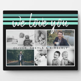 We houden van je Black Script Family 6 Photo Colla Fotoplaat
