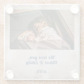 We houden van je Blush Waterverf Foto Glazen Onderzetter (Achterkant)