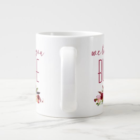 We houden van je Bubbe Burgundy Floral Grote Koffiekop (Achterkant)