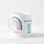 We houden van je Bubbie Rainbow Coffee Mok (Voorkant links)