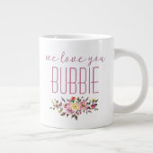 We houden van je Bubbie Roze Floral Grote Koffiekop (Rechts)