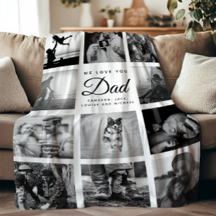 We houden van je DAD Modern Trendy Black en White Fleece Deken