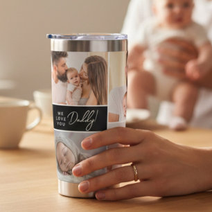 We houden van je Daddy Custom Multi Foto's Vaderda Geïsoleerde Drinkbeker