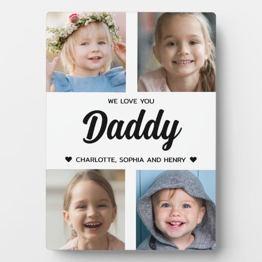 We houden van je Daddy Family Keepsake Fotocollage Fotoplaat (voorkant)