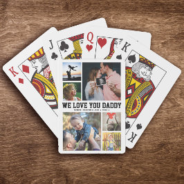 WE houden van je DADDY Family Photo Collage Cool T Pokerkaarten