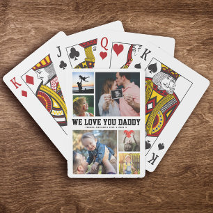 WE houden van je DADDY Family Photo Collage Cool T Pokerkaarten