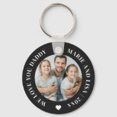 We houden van je Daddy Happy Vaderdag Custom Photo Sleutelhanger (Voorkant)
