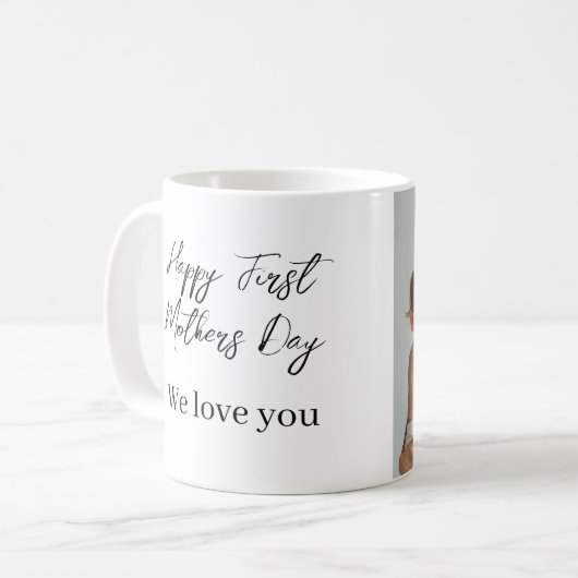 We houden van je en eerste Moederdag Koffiemok (Voorkant links)