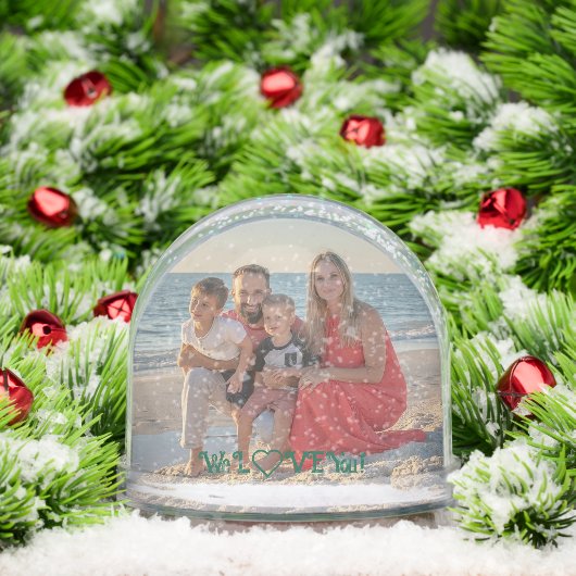 We houden van je familie foto winterbomen sneeuwbol (Kerstmis)